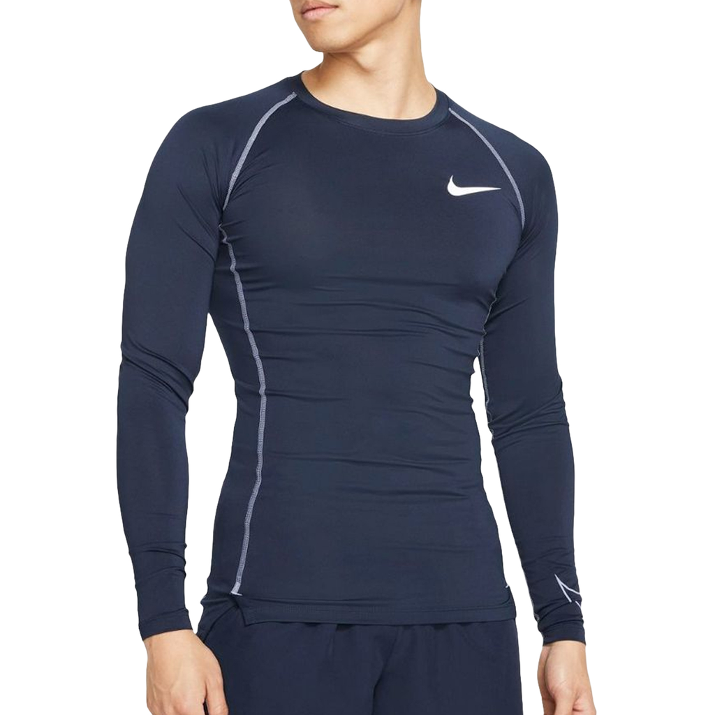 [DD1990-451-S] FRANELA NIKE NP DF TIGHT TOP LS TRAINNING OBSIDIAN/IRONPP/IRONPURPLE
