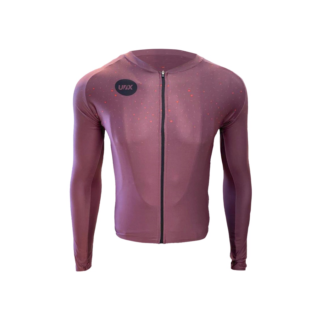 [UBXC202222-L] MAILLOT UBX CYCLING MICROTEXTURE MANGA LARGA VINOTINTO