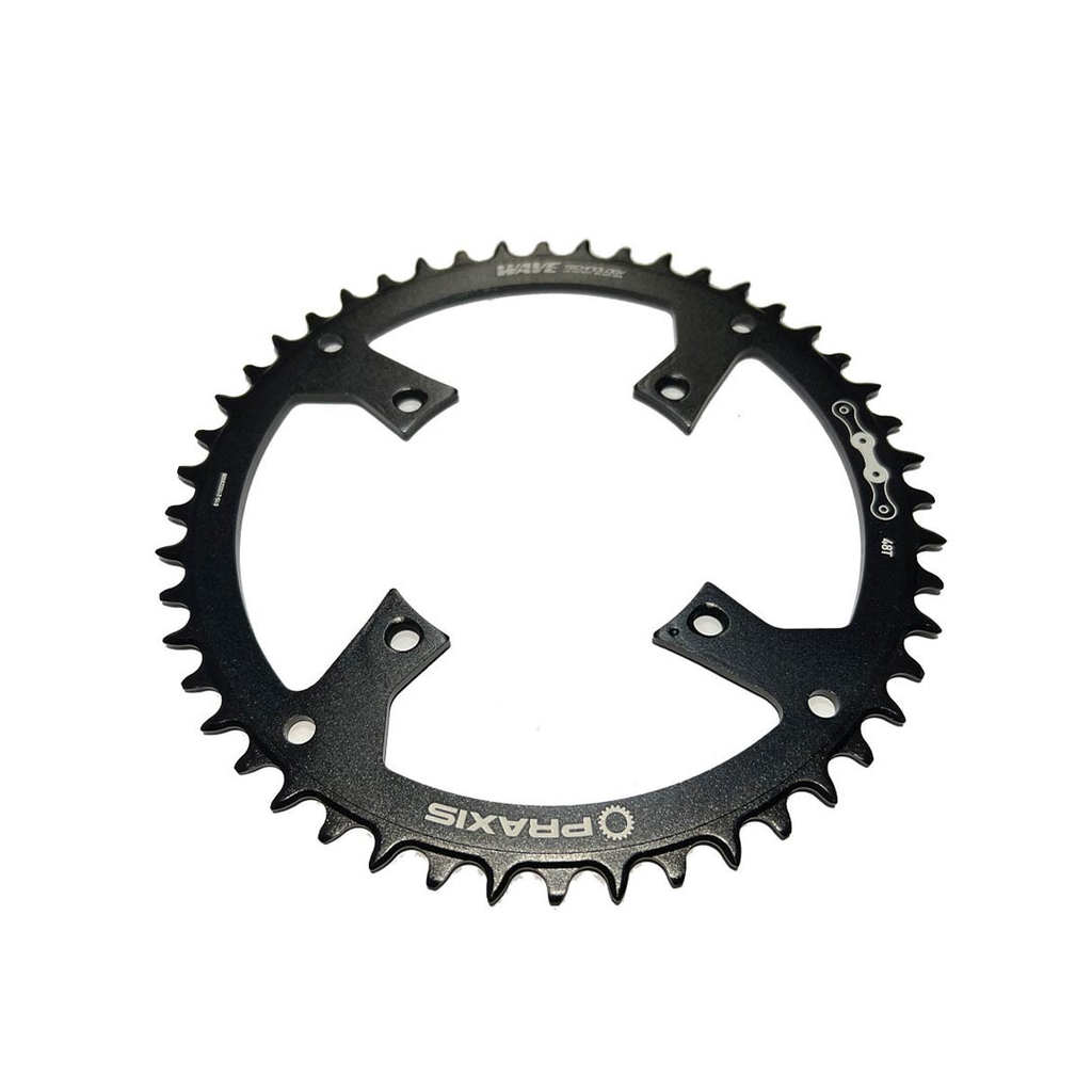 [S211400005] CADENA SPZ VADO CHR TURBO, 48T, 10/11-SPD, 104BCD, 1X RING, ALLOY, W/CHAINRING BOLTS, PRAXIS CHROME