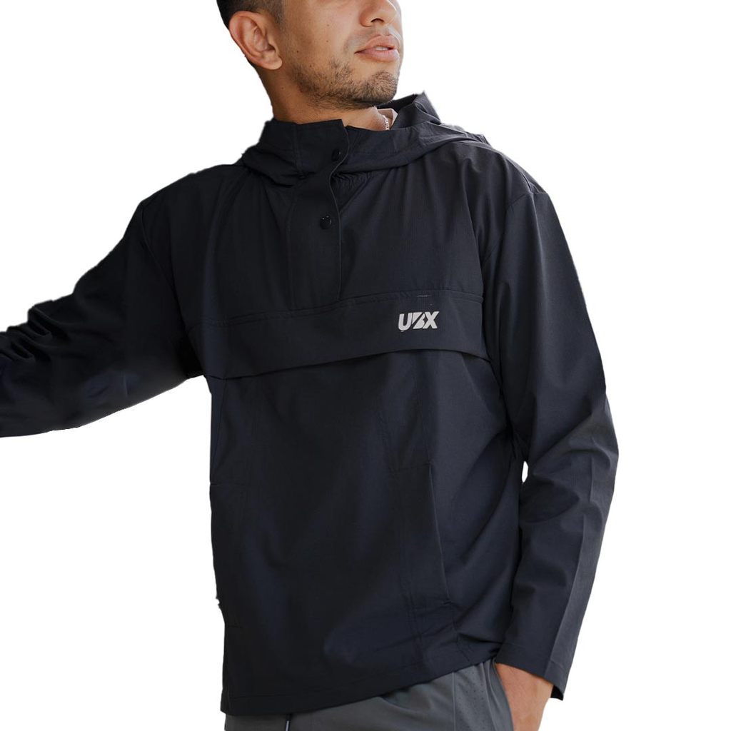 [CHAQUETAUBX002N-L] CHAQUETA UBX FITNESS MEDIO CIERRE NEGRO